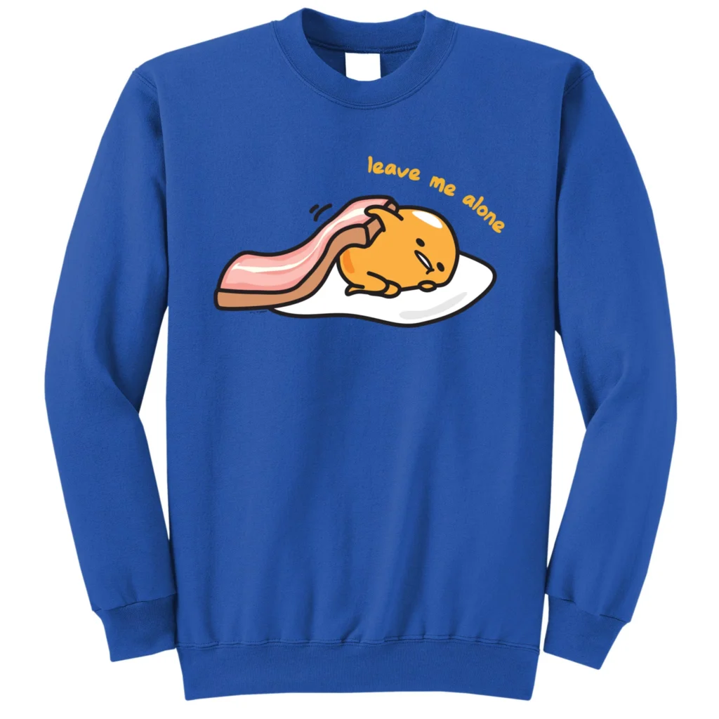 glm0300069 gudetama leave me alone bacon blanket gift blue as garment - Gudetama Store