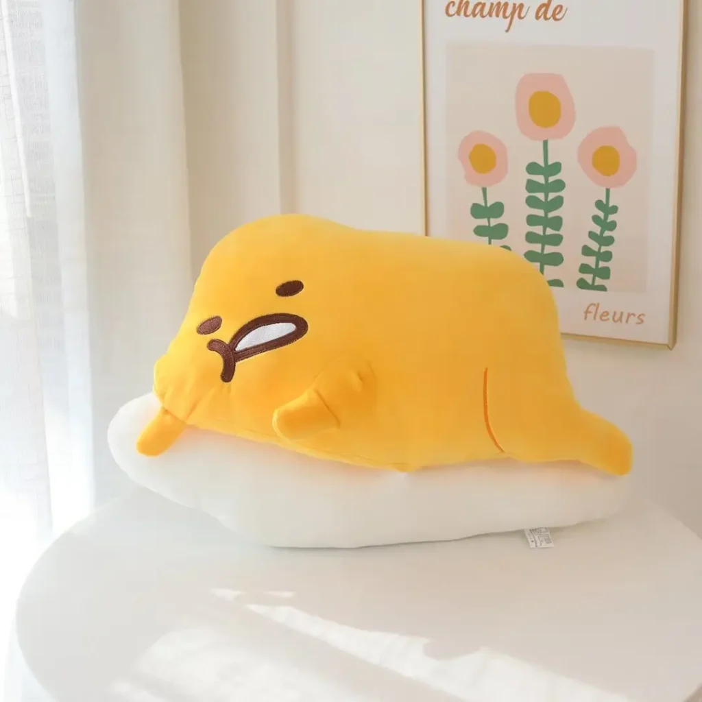 kf Sa62cdd5c6afb473f835ed126dd041713T Gudetama Plush Toy Cute Anime Egg Stuffed Doll Kawaii Decompression Room Decor Lovely Sofa Cushion Bedside - Gudetama Store